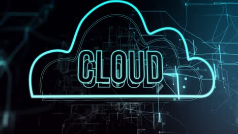 Animation-of-cloud-text-over-black-background