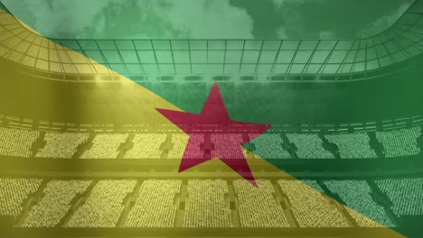 Animation-Der-Flagge-Guyanas-über-Dem-Sportstadion