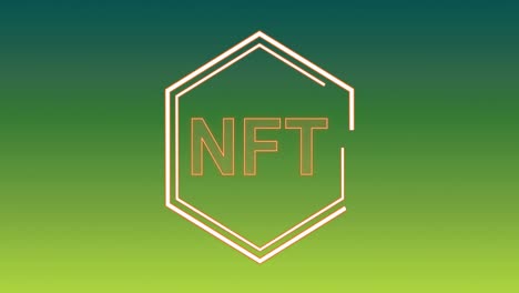 Animation-Von-NFT-Text-Auf-Grünem-Hintergrund