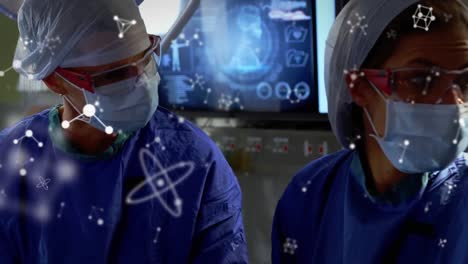 Animation-of-molecules-over-diverse-surgeons-operating