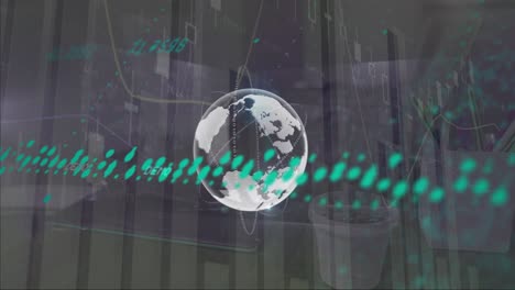 Animation-Des-Globus-über-Der-Datenverarbeitung