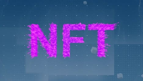 Animation-of-nft-text-on-blue-background