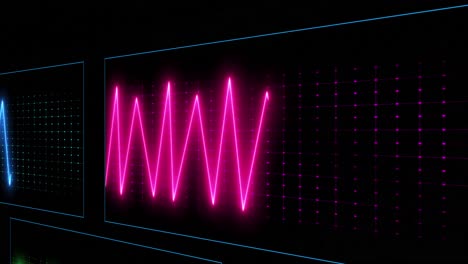 Animation-of-cardiograph-over-black-background