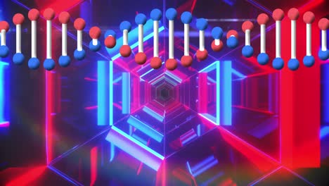 Animation-Eines-DNA-Strangs-über-Einem-Digitalen-Tunnel