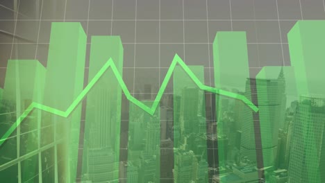 Animation-Von-Finanzdiagrammen-Und-Daten-über-Dem-Stadtbild