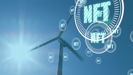 Animation-Fallender-NFT-Symbole-über-Windmühle