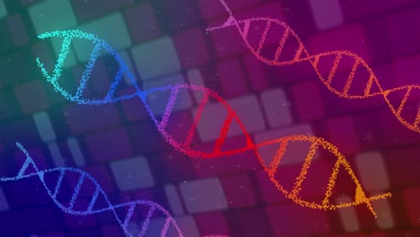 Animation-Von-DNA-Strängen-Und-Flackernden-Rechtecken