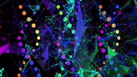 Animation-of-networks-of-connections-and-dna-strands-spinning