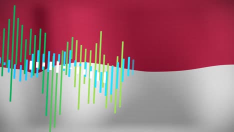 Animation-of-data-processing-over-flag-of-indonesia