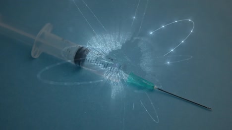 Animation-of-globe-with-connections-and-syringe