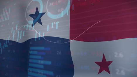 Animation-of-data-processing-over-flag-of-panama