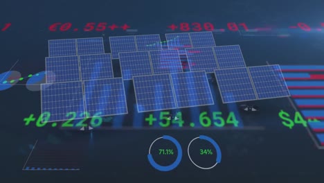 Animation-Der-Datenverarbeitung-über-Solarpaneele