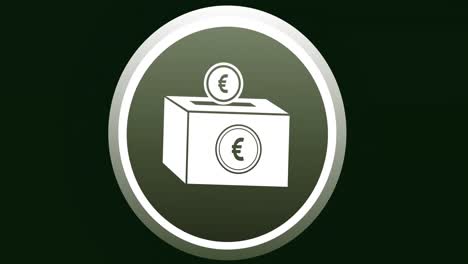 Animation-of-euro-money-box-icon-over-black-background