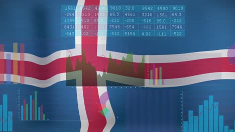 Animation-Der-Datenverarbeitung-über-Der-Isländischen-Flagge