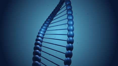 Animation-Eines-DNA-Strangs-über-Hellen-Flecken-Auf-Blauem-Hintergrund