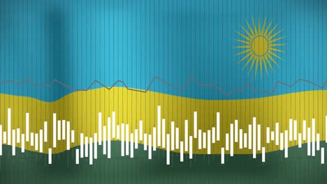 Animation-of-data-processing-over-flag-of-rwanda