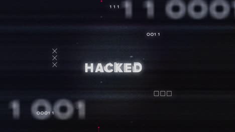 Animation-of-interference-over-hacked-text,-data-processing-and-computer-circuit-board