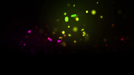 Animation-of-colourful-dots-moving-over-black-background