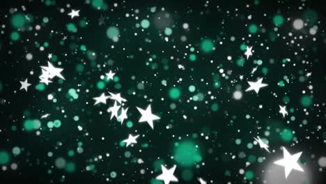Animation-of-stars-falling-over-dots-and-black-background