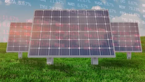 Animation-of-financial-data-over-solar-panels