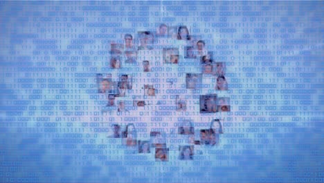 Lichtspuren-über-Ein-Netzwerk-Von-Profilsymbolen-Vor-Blauem-Hintergrund