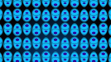 Animation-of-blue-cells-moving-on-black-background
