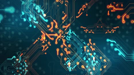 Animation-of-technology-circuit-over-black-background