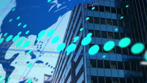 Animation-Der-Digitalen-Schnittstelle-über-Dem-Stadtbild