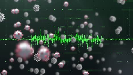 Animation-Von-Covid-19-Viruszellen-über-Die-Datenverarbeitung