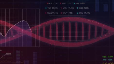 Animation-Der-Datenverarbeitung-über-Rotem-DNA-Strang