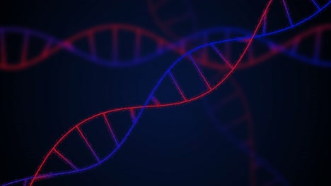 Animation-Von-DNA-Strängen-Auf-Blauem-Hintergrund
