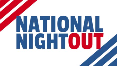 Animation-of-national-night-out-text-over-blue-and-red-stripes-on-white-background