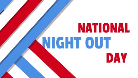 Animation-of-national-night-out-day-text-over-blue-and-red-stripes-on-white-background