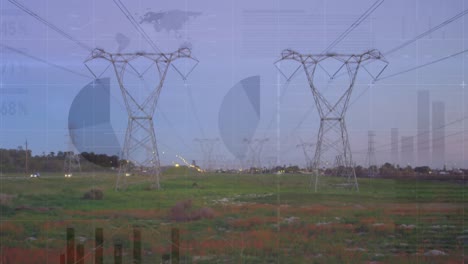 Animation-of-financial-data-processing-over-high-voltage-lines