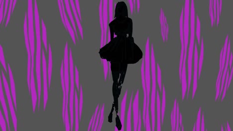 Animation-Des-Modells-über-Violetten-Formen-Auf-Grauem-Hintergrund