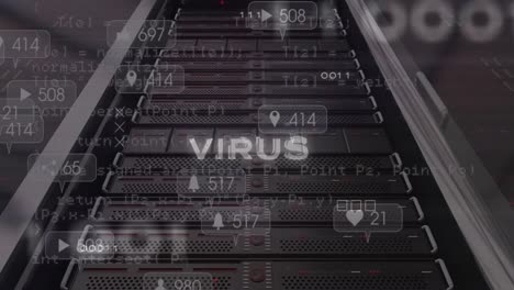 Texto-De-Virus-Y-Conexiones-De-Microprocesador-Contra-El-Cierre-De-Un-Servidor-Informático