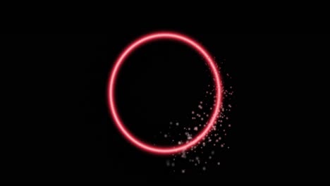 Animation-of-glowing-pink-circle-over-black-background