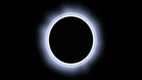 Animation-of-glowing-white-circle-eclipse-over-black-background