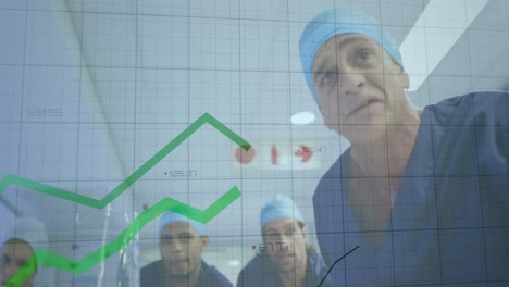 Statistische-Datenverarbeitung-Durch-Ein-Team-Verschiedener-Chirurgen,-Die-Einen-Patienten-Eilig-In-Den-Operationssaal-Bringen