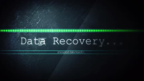 Animation-of-data-recovery-and-green-line-on-black-background