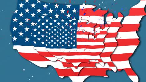 Animation-Einer-Karte-Mit-Der-Flagge-Der-USA-über-Ein-Netzwerk-Von-Verbindungen-Auf-Blauem-Hintergrund