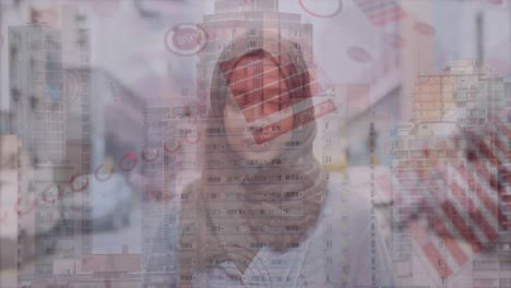 Procesamiento-De-Datos-Estadísticos-De-Covid-19-Contra-Una-Mujer-Con-Hijab-En-La-Calle