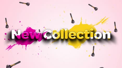 Animation-of-powder-brush-icons-over-new-collection-text