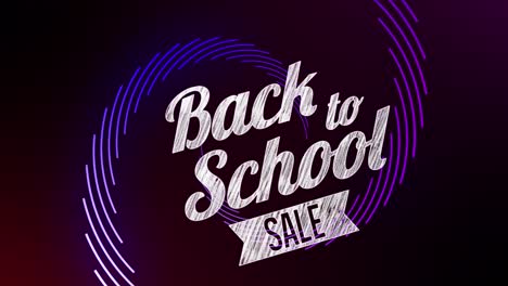 Animation-of-back-to-school-over-violet-spiral-and-black-background