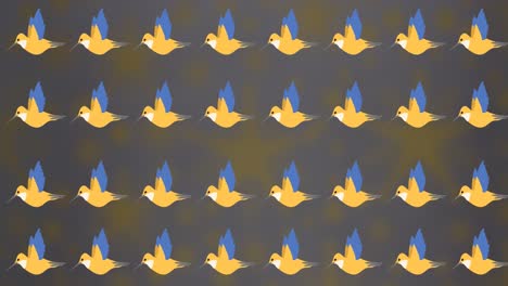 Animation-of-birds-pattern-moving-over-blurred-stars
