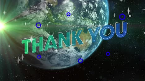 Animation-of-globe-and-stars-over-thank-you-text