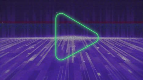 Animation-of-shapes-moving-over-neon-arrow