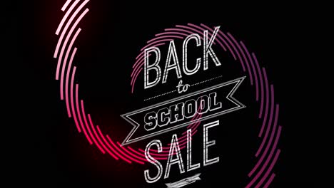 Animation-of-back-to-school-over-pink-spiral-and-black-background