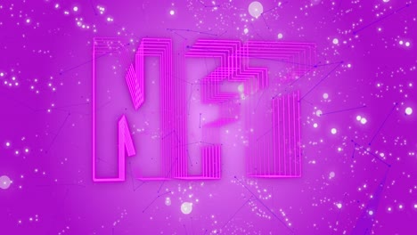 Animation-of-nft-text-over-pink-background