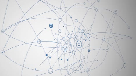 Animation-Eines-Blauen-Netzwerks-Von-Verbindungen-Mit-Punkten-Auf-Grauem-Hintergrund